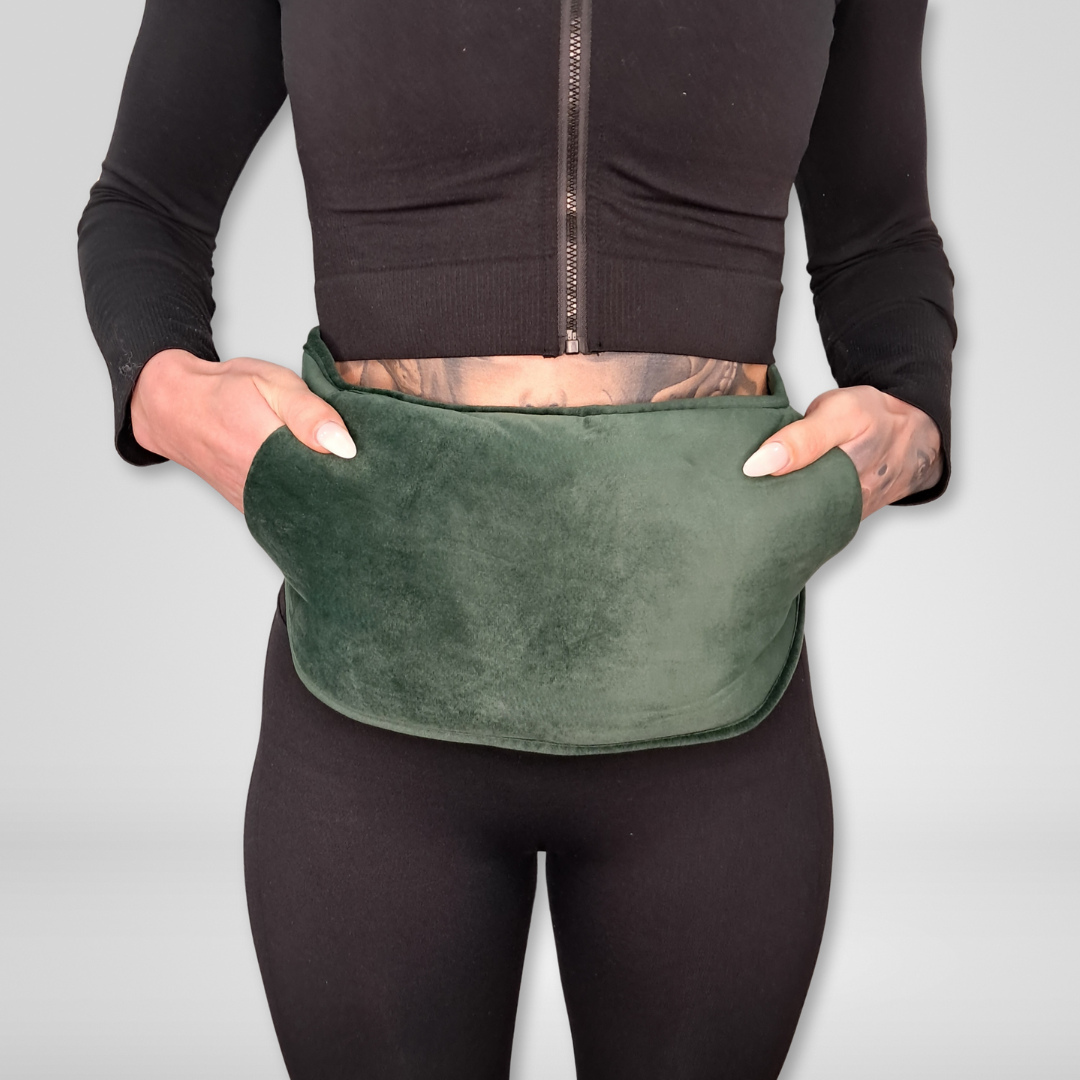 Soothie Rechargeable Hot Water Bottle + Body Strap (Green)