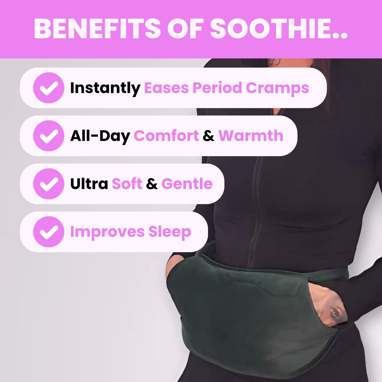 Soothie Rechargeable Hot Water Bottle + Body Strap (Green)